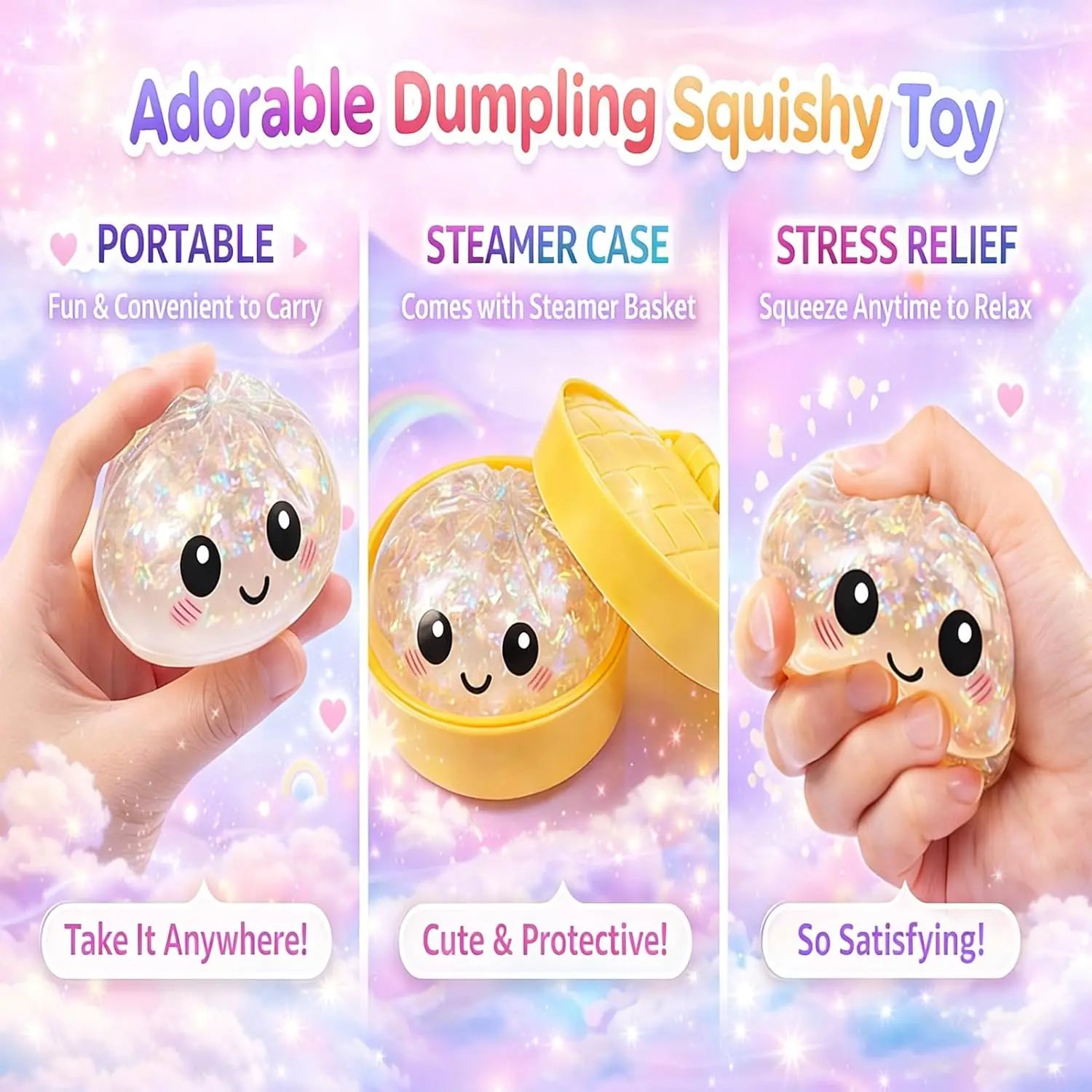Glitter Dumpling Squeeze Toy